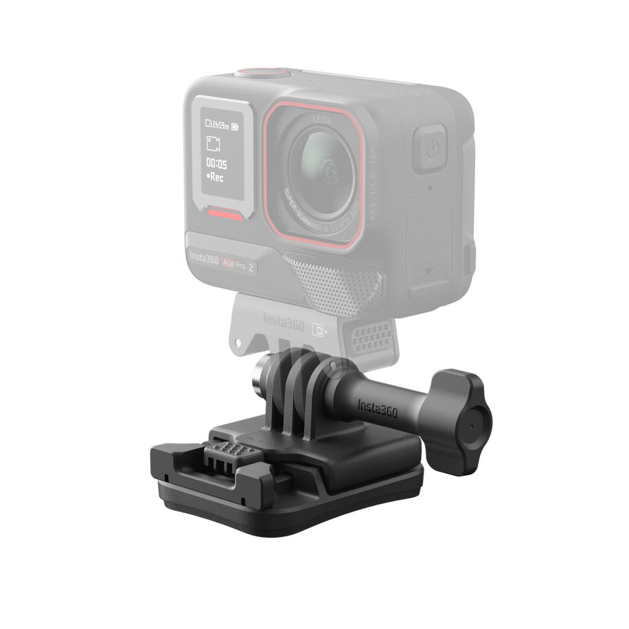 insta360 adhesive mount kit — Mount holding Ace Pro 2, horizontal