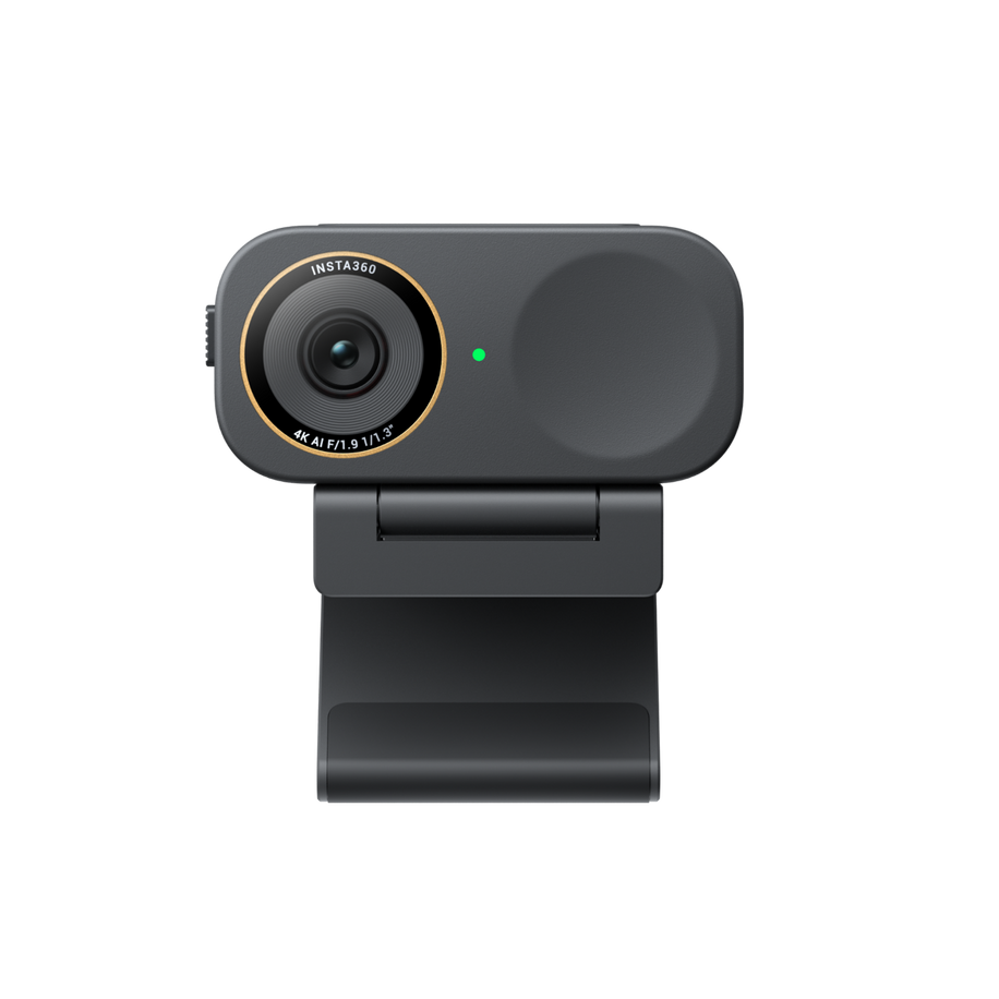 insta360 link 2c pro — Front view on clip mount