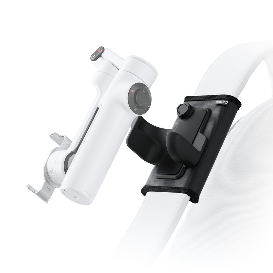 Insta360 Flow 2 Pro Backpack Mount — clip singur, prim-plan