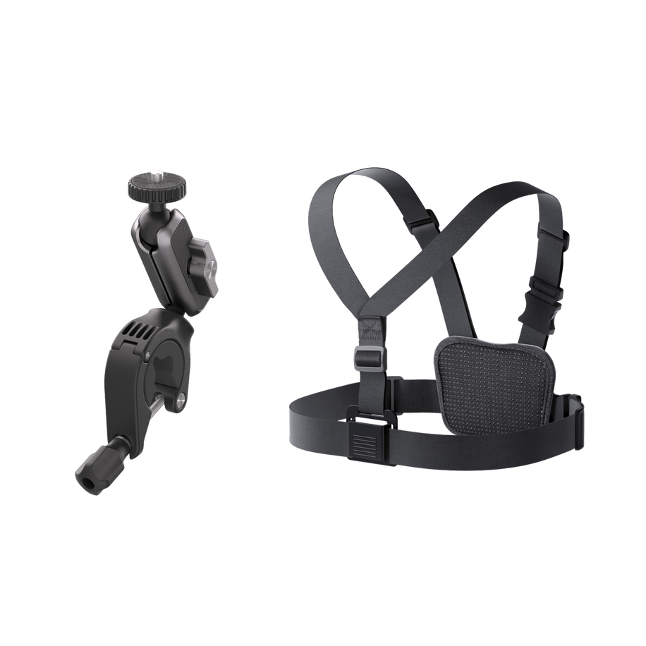 Insta360 Bike Bundle — Kit angled, chest pad visible