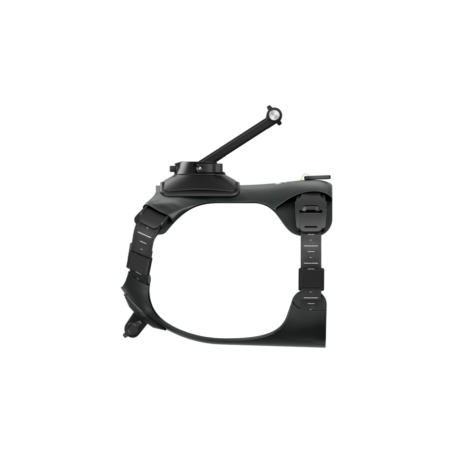 Insta360 Pet Harness Mount — Ham pentru Animale — Side profile render, back mount arm raised