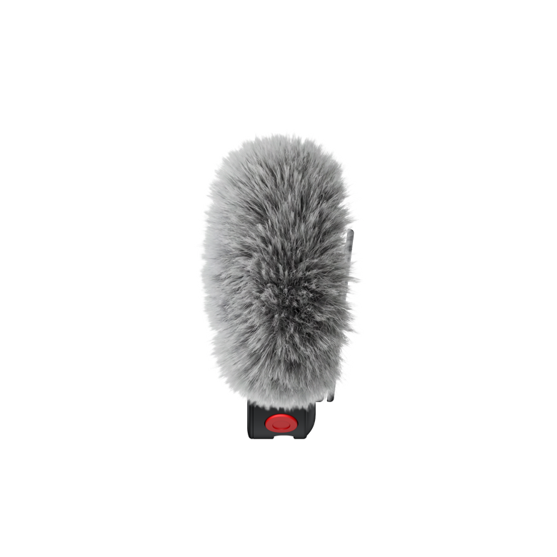 Insta360 Mic Pro Windshield (Large) — Protecție Vânt — Side profile mounted on transmitter