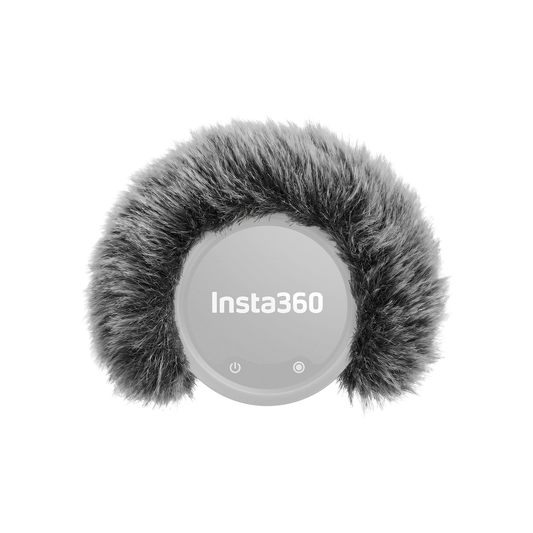 Insta360 Mic Pro Windshield (Large) — Protecție Vânt — Hero render of furry windshield