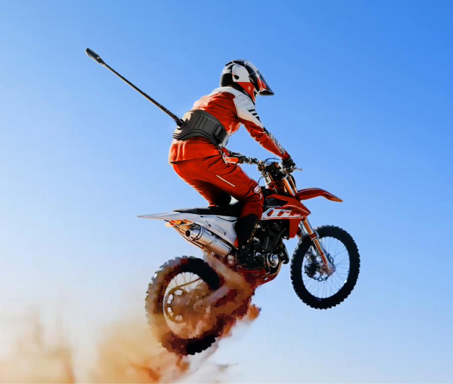 the back bar — Motocross rider wearing Back Bar