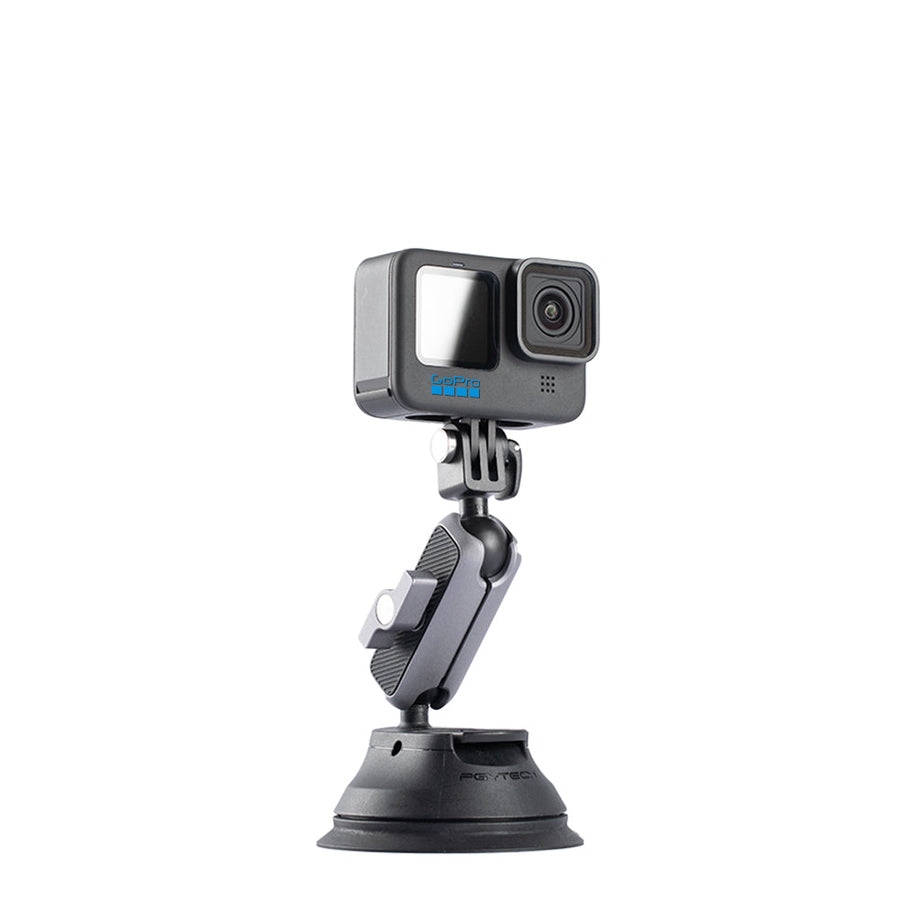 action camera suction cup pgytech — Studio render on white, camera mounted