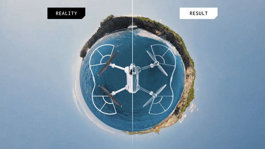 Antigravity A1 Propeller Guards — Protecții Elice — guards invisible in 360 footage comparison