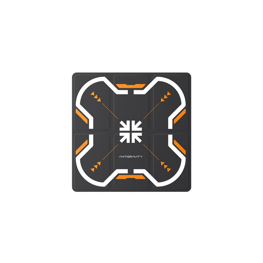 Antigravity A1 Landing Pad — Clean top-down hero render, orange side