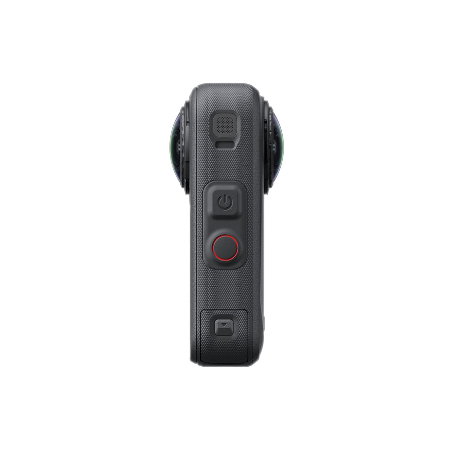Insta360 X6 — profil cu butonul de pornire